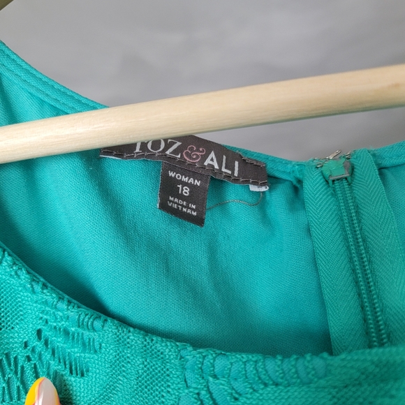 Plus size green eyelet dress - Picture 3 of 3